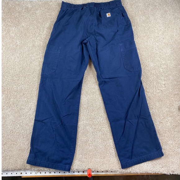 Carhartt Men's Navy‎ Blue Cargo Pants Size S Regular Fit Cotton Blend Workwear - Picture 7 of 8
